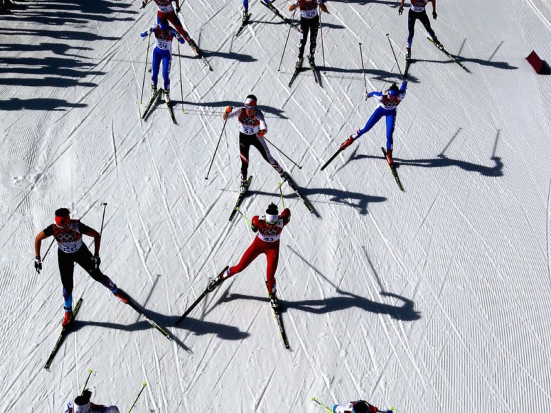 Тренировка лидеров российского лыжного спорта